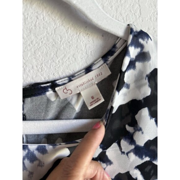 Cb Established 1962 Women’s Navy White  Sleeveless Animal Print Dress Size 6 NEW - Picture 9 of 13